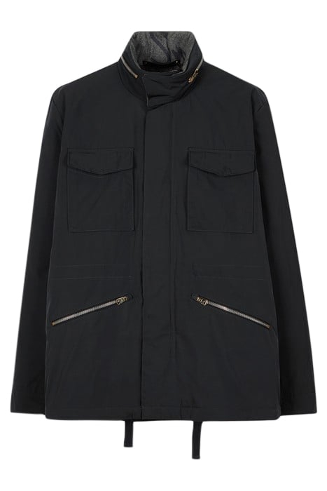 GENTS JACKET WITH CONCEALED HOOD VERY DARK GREEN 1