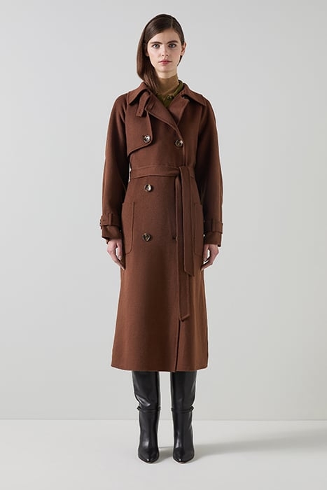 LAWRENCE MIDI TRENCH COAT CHOCOLATE 2