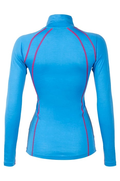 FJELLRAPP LADY HALF ZIP BRIGHT SEA BLUE / HOT PINK 2