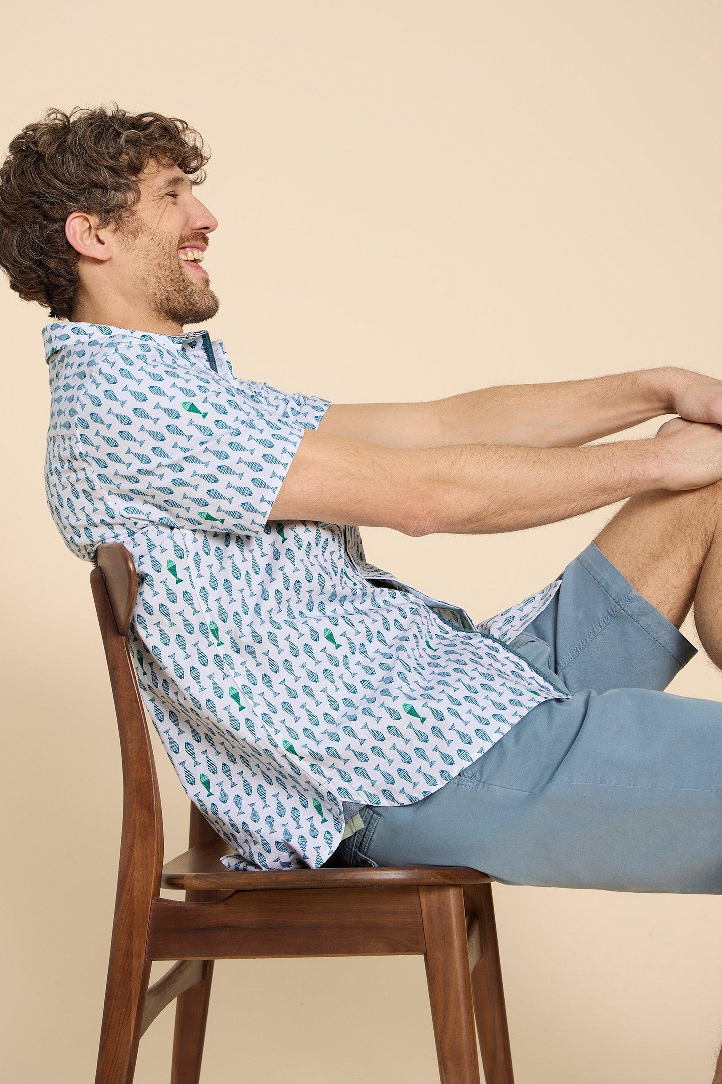 GEO FISH PRINTED SS SHIRT WHITE PRINT 6