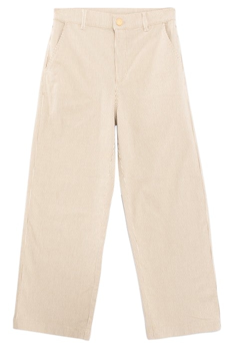 BEIGE FINE-STRIPED WIDE-LEG TROUSERS 4