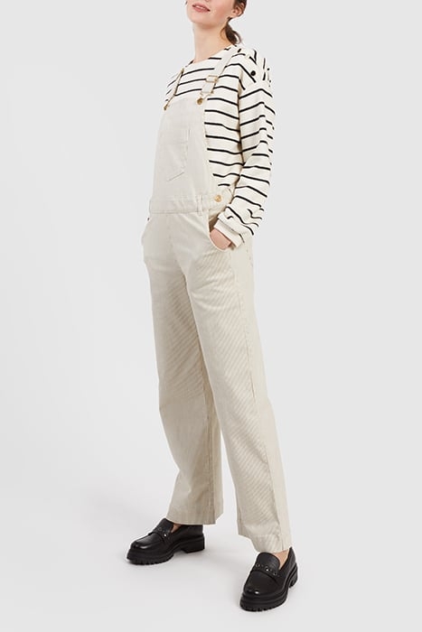 BEIGE FINE-STRIPED DUNGAREES 4