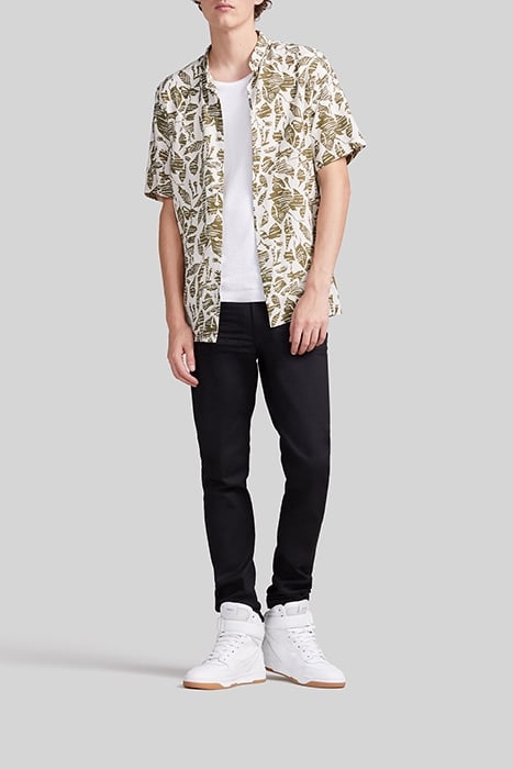 KHAKI REGULAR SHIRT WITH ETHNIC MOTIFS 3