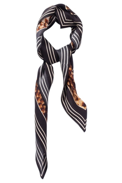 PURE EDITION – BLACK SILK PYTHON-LOOK SCARF 1