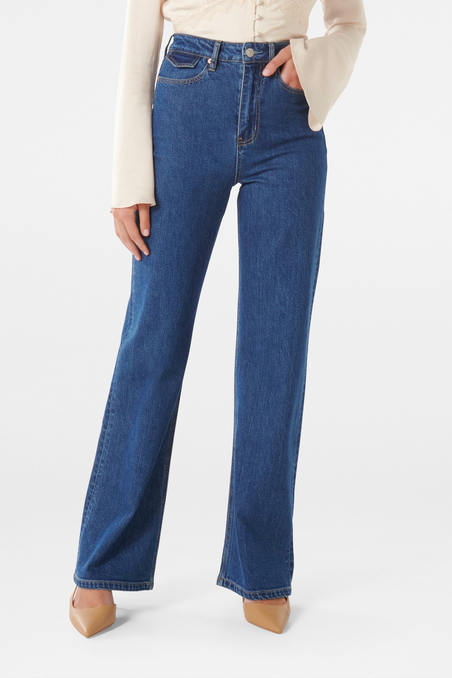 LILY STRAIGHT LEG JEANS MID WASH 1