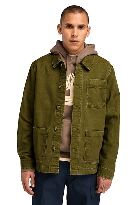 KEMPSHIRE WASHED CANVAS CHORE JACKET DARK OLIVE 1