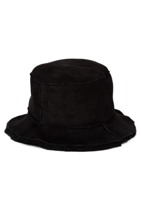 MEN HAT SHEARLING BUCKET BLACK 2