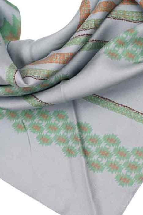 SILK SCARF ST. TROPEZ BLUE GREEN 2