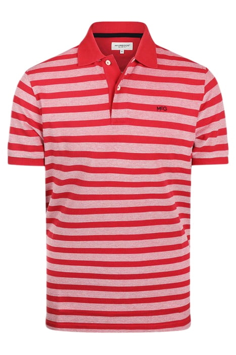 OXFORD PIQUEE STRIPE POLO RED 1