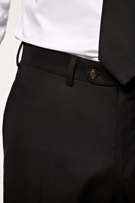 BLACK SLIM LEG STRAIGHT TROUSERS 5