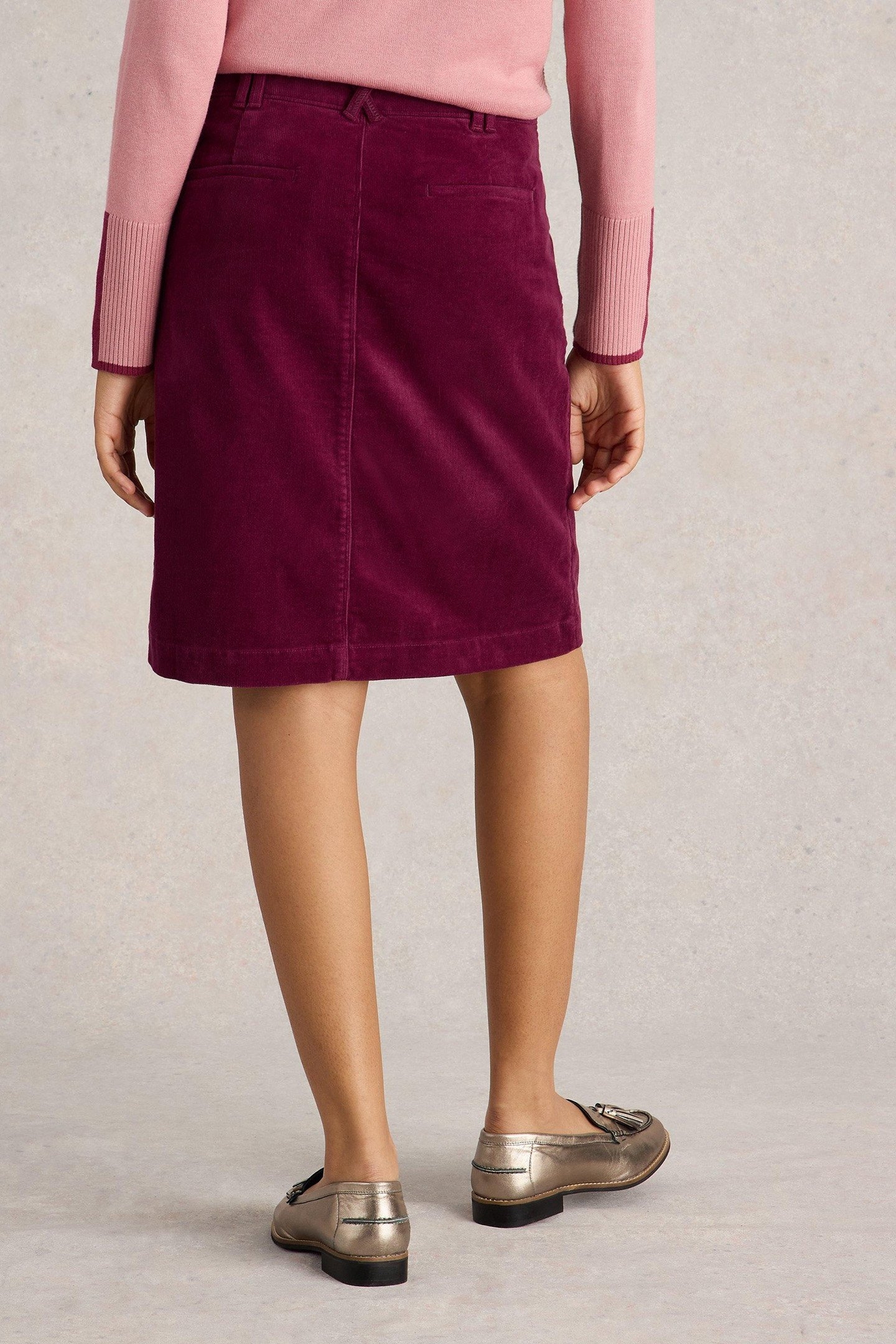 MELODY ORGANIC CORD SKIRT DEEP RED 2