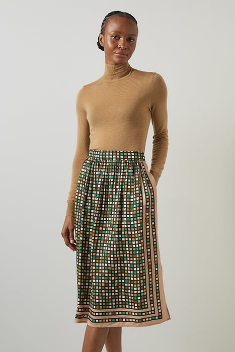 ALLIE ROLL SWEATER CAMEL 1