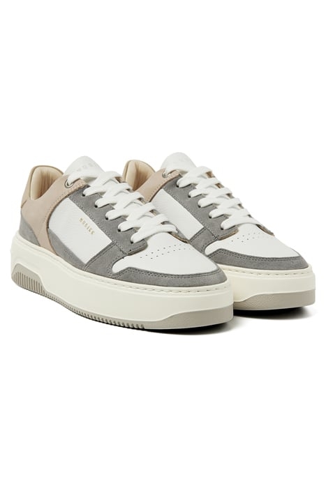BASKET COURT (L) WHITE LEATHER GREY - TAUPE 2