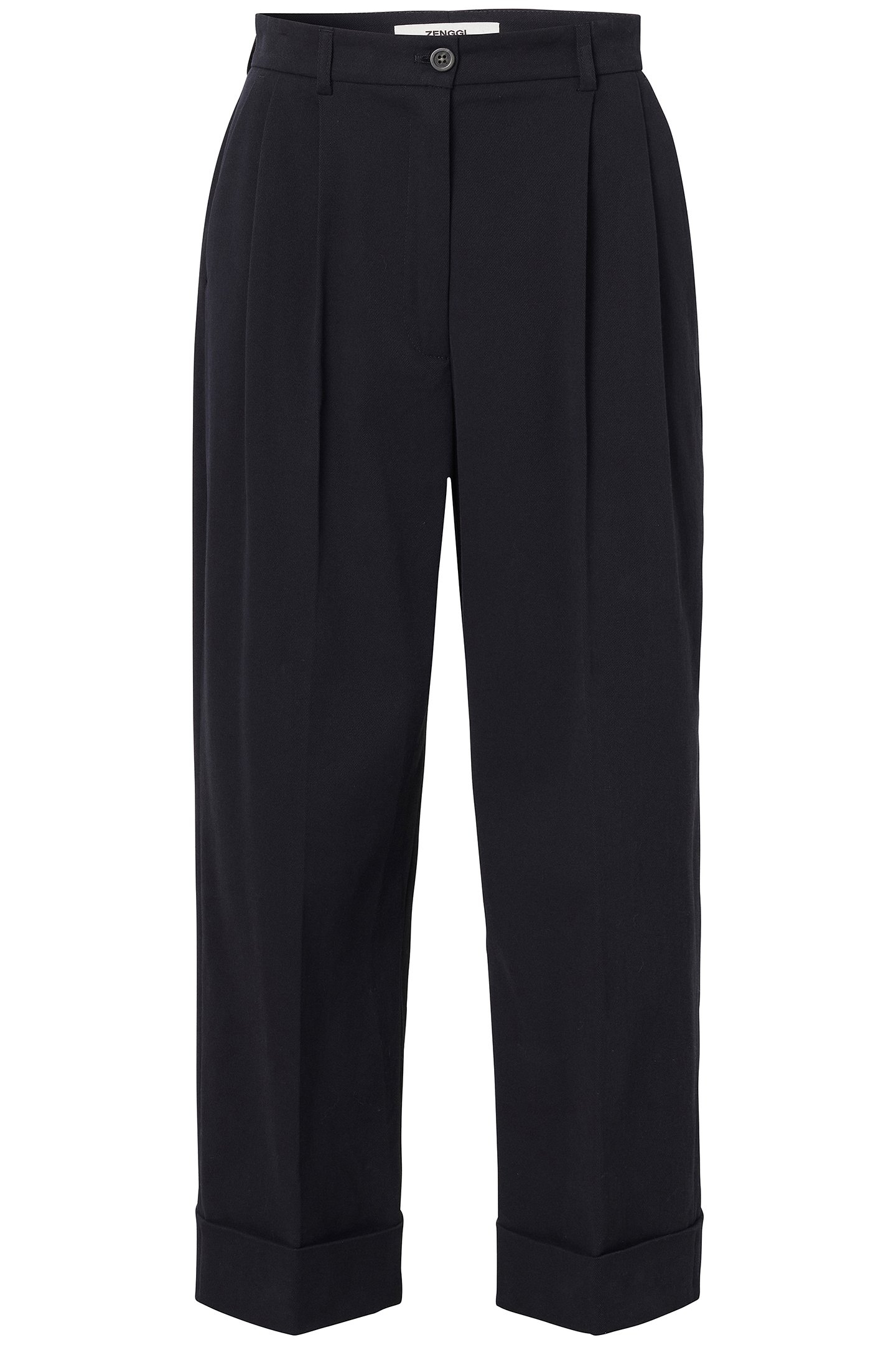 SOFT TWILL PLEATED PANTS MIDNIGHT BLUE 4