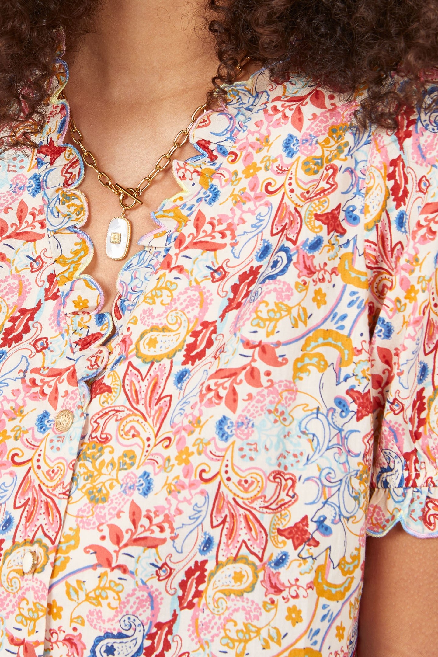 WHITE TOP WITH SEASIDE PAISLEY PRINT 6