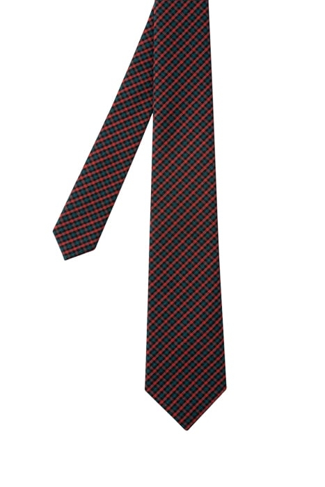 MEN TIE GINGHAM PETROL BLUE 1