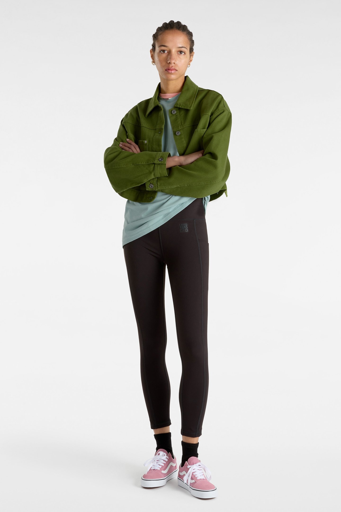 RAYNES CROP TRUCKER JACKET PESTO 3