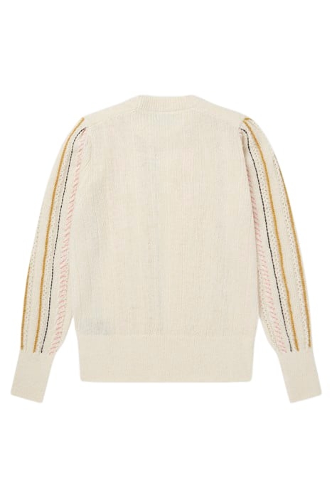 WOMENS KNITTED PULLOVER CREW NECK OFF WHITE 4