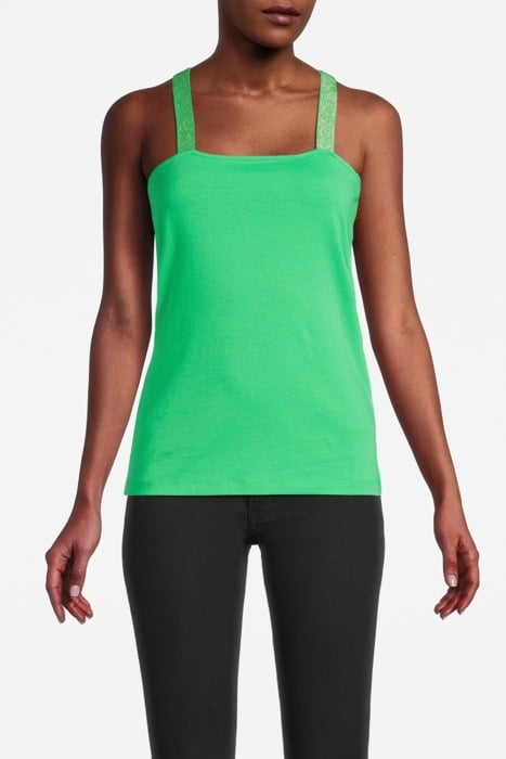 SINGLET CROSS BAND ORGANIC COTTON ELASTANE BASIC ISLAND GREE 1