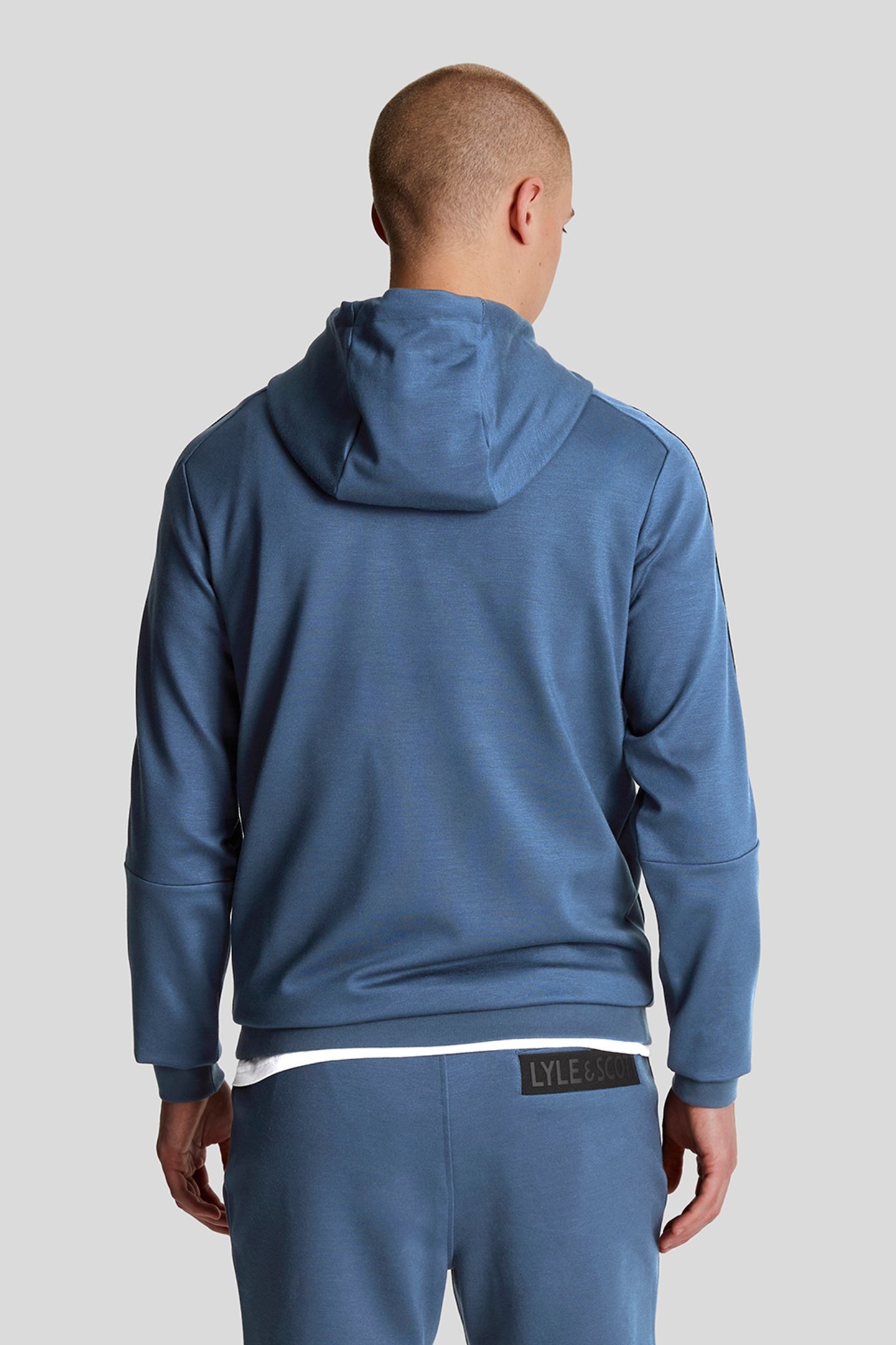 POCKET BRANDED SWEAT HOODIE LIGHT NAVY 2