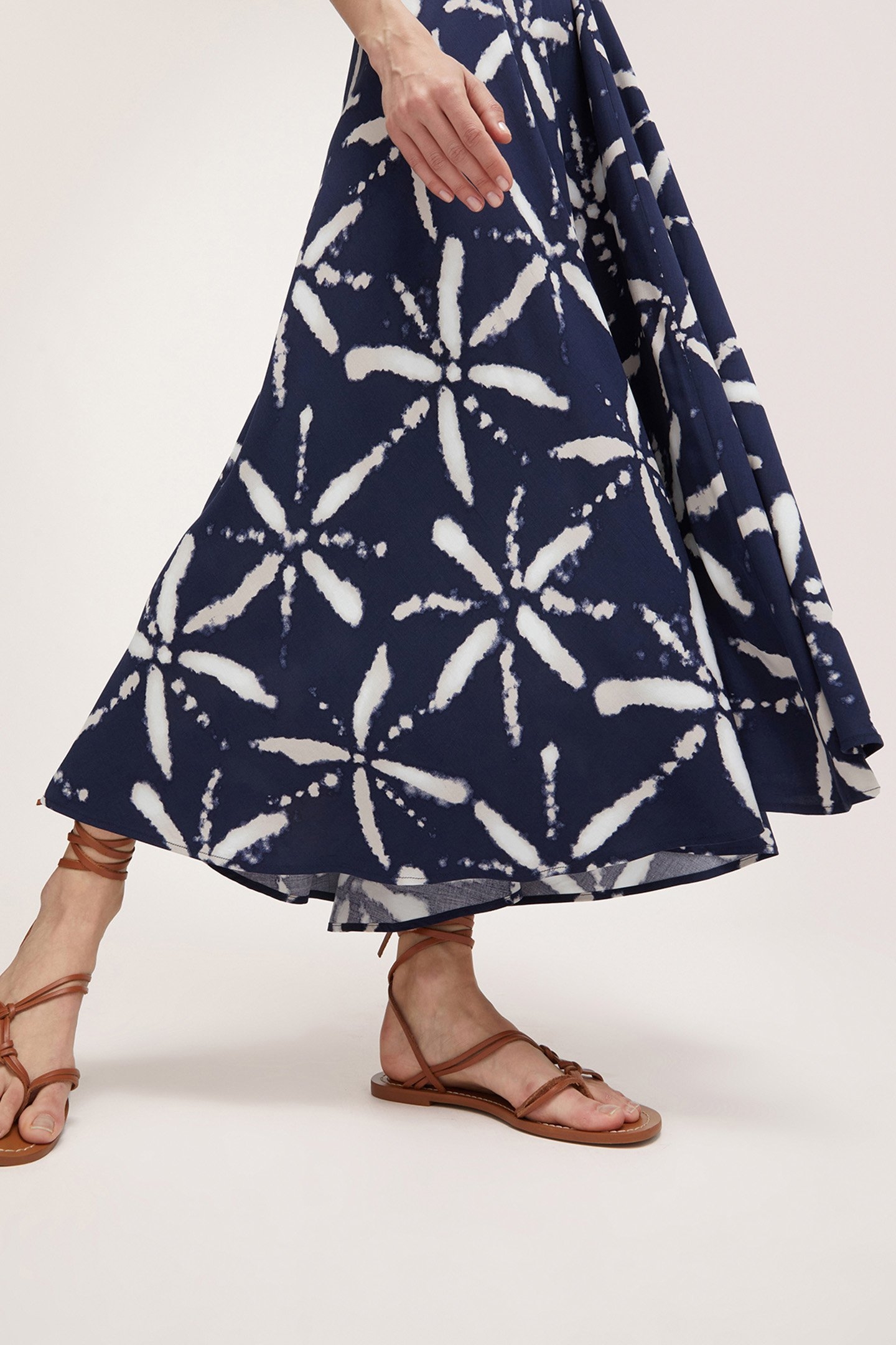 TIE DYE PATTERNED SUMMER DRESS BLUE 5