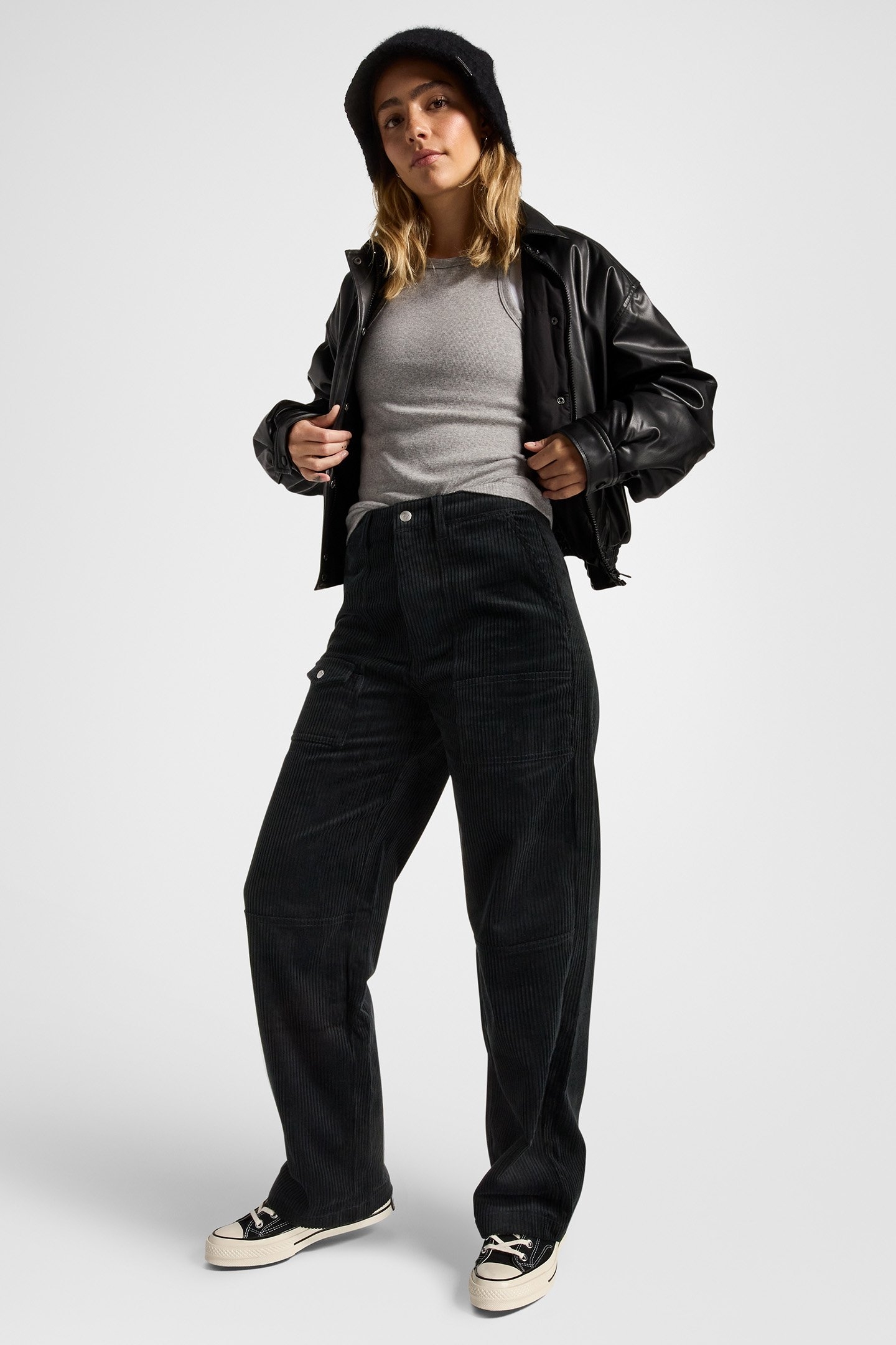 CORDUROY PANTS CONVERSE BLACK 1