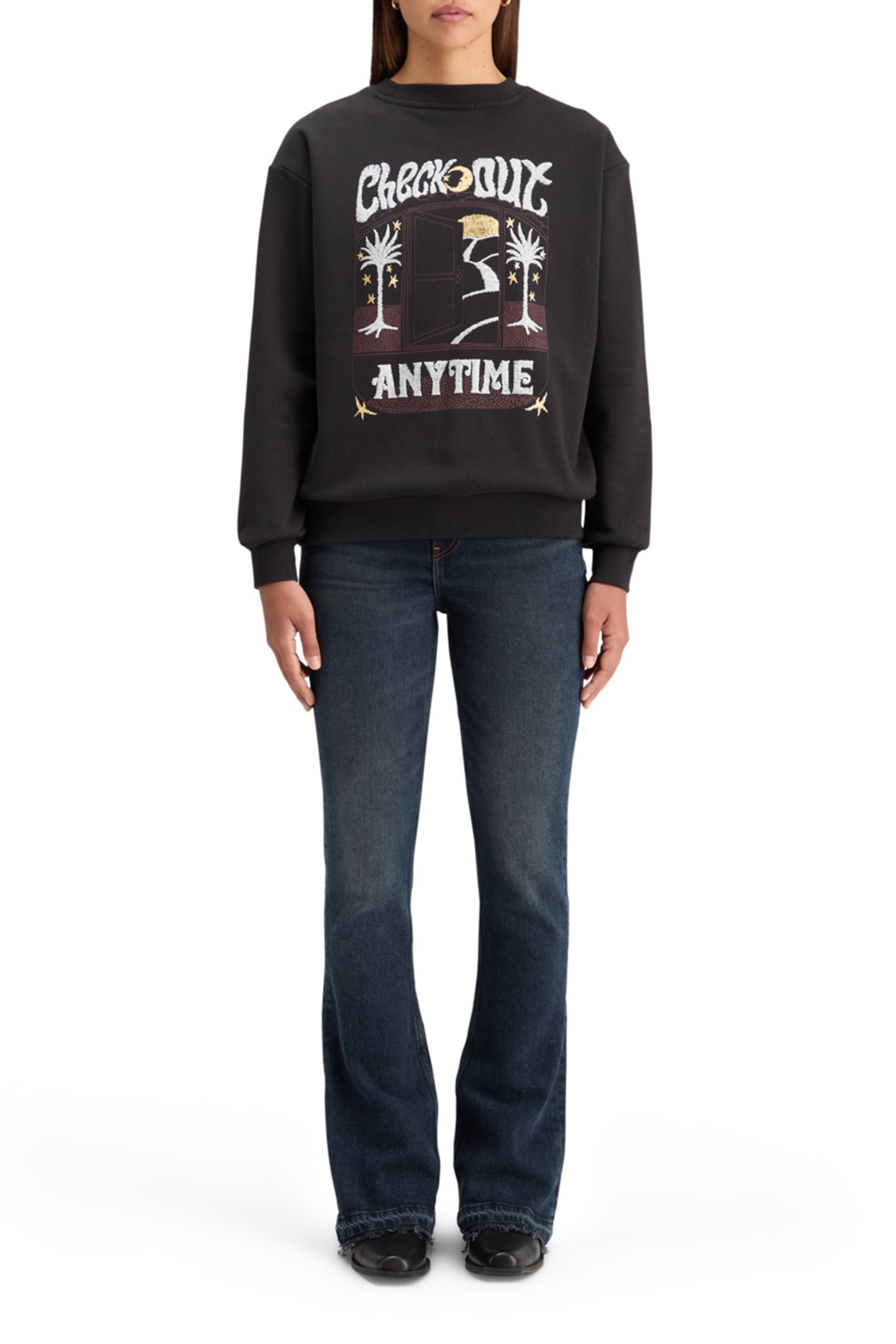 FRONT BACK FESTIVE ARTWORK RELAXED FIT SWEATSHIRT EVENING BL 3