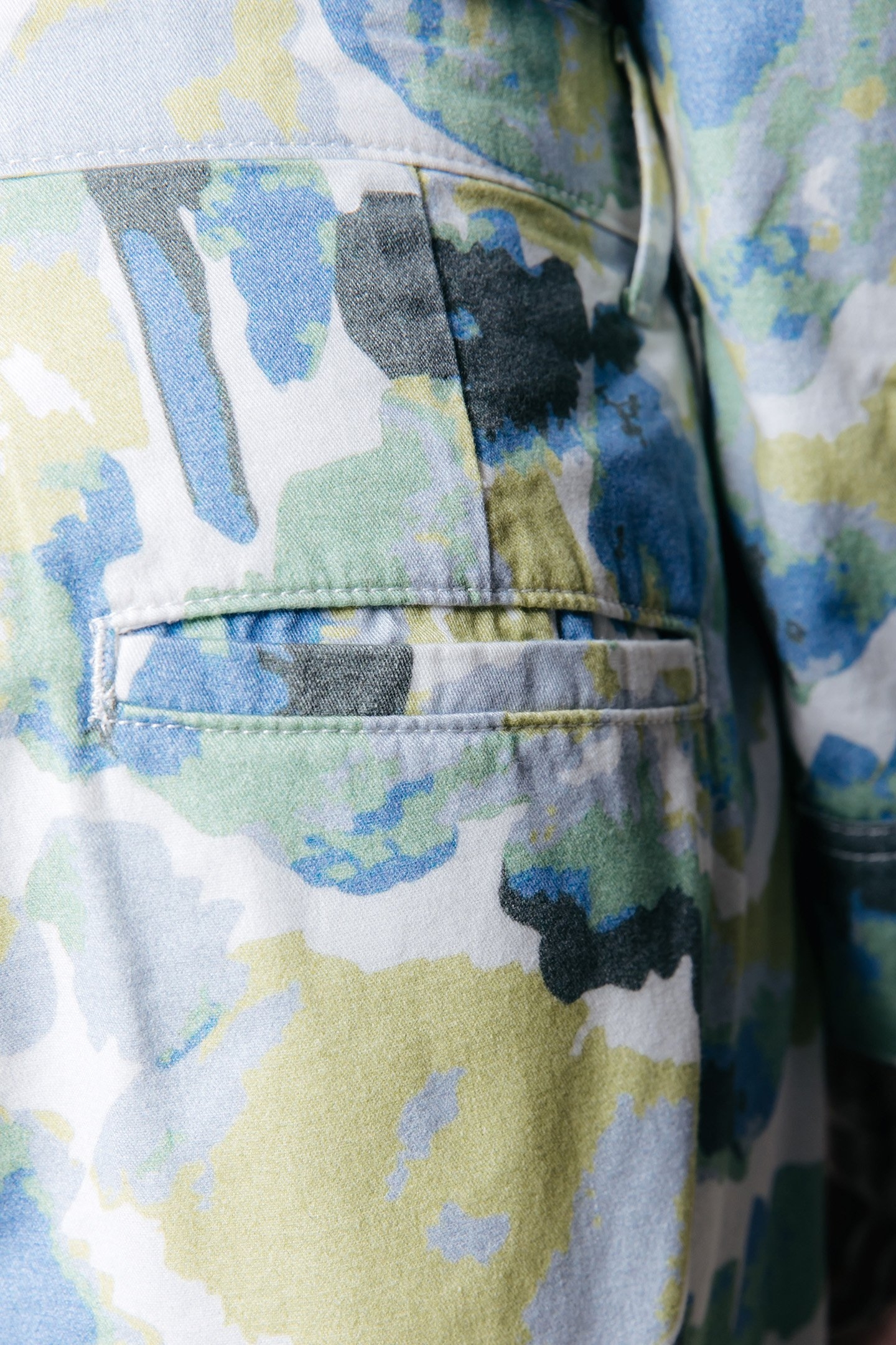 DEX ABSTRACT LEAVES CHINO PANTS LIME 5