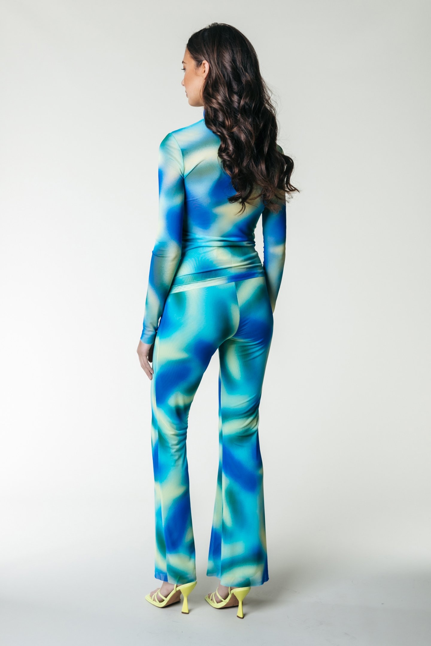 NEYO BLURRED TURTLENECK MESH TOP MULTICOLOR 2