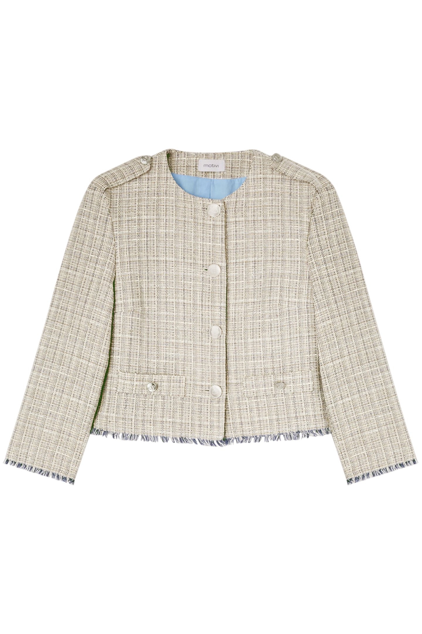 SHORT LUREX TWEED JACKET BLUE 3