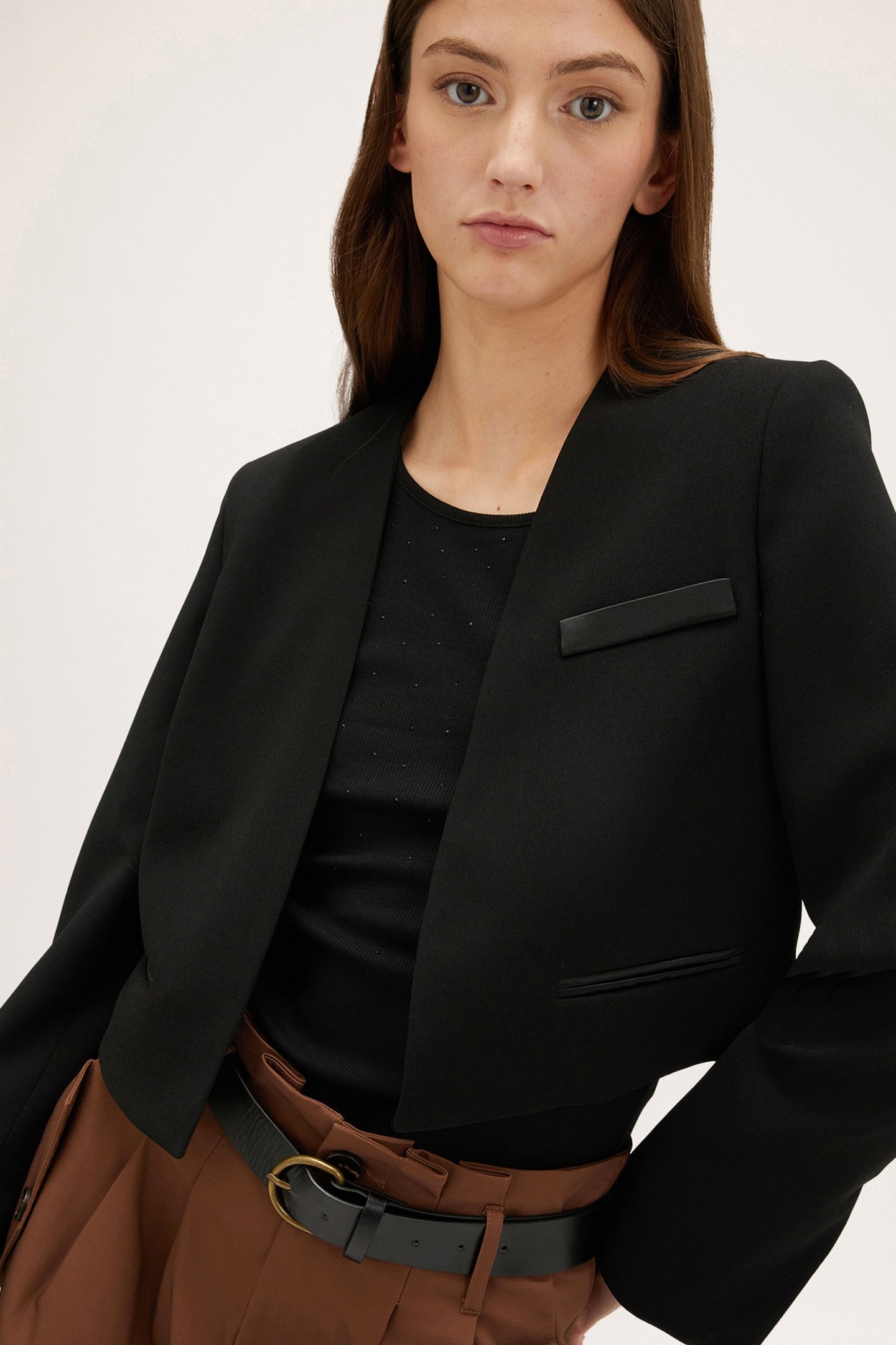 SPENCER JACKET WITH SATIN INSERTS BLACK 5