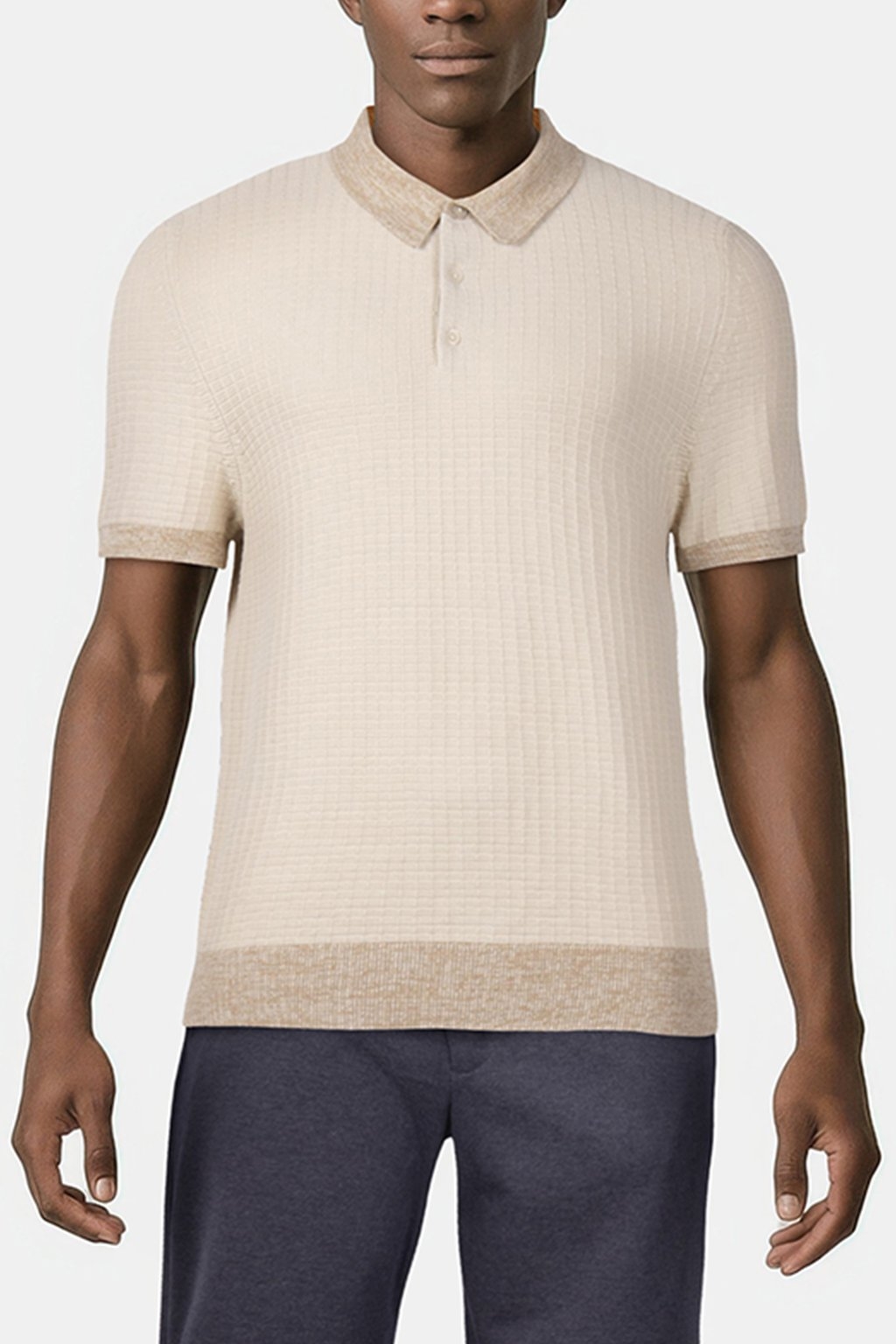 MARLED RIB SWEATER SS POLO MEDIUM SAND 1
