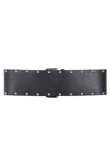 SANNA LEATHER BELT WIDE STUDS BLACK 2
