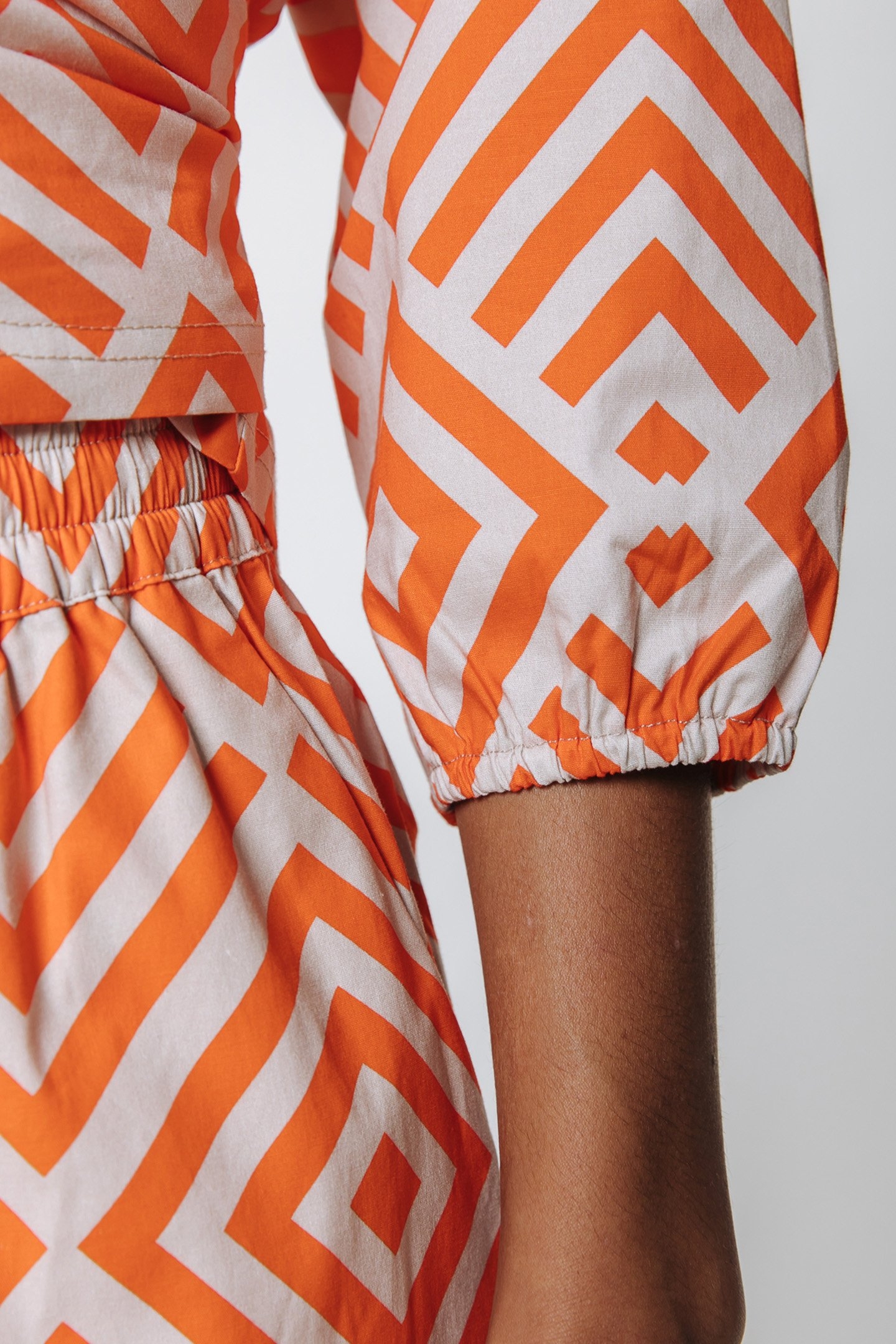 JANA SQUARES WRAP TOP BRIGHT ORANGE 3