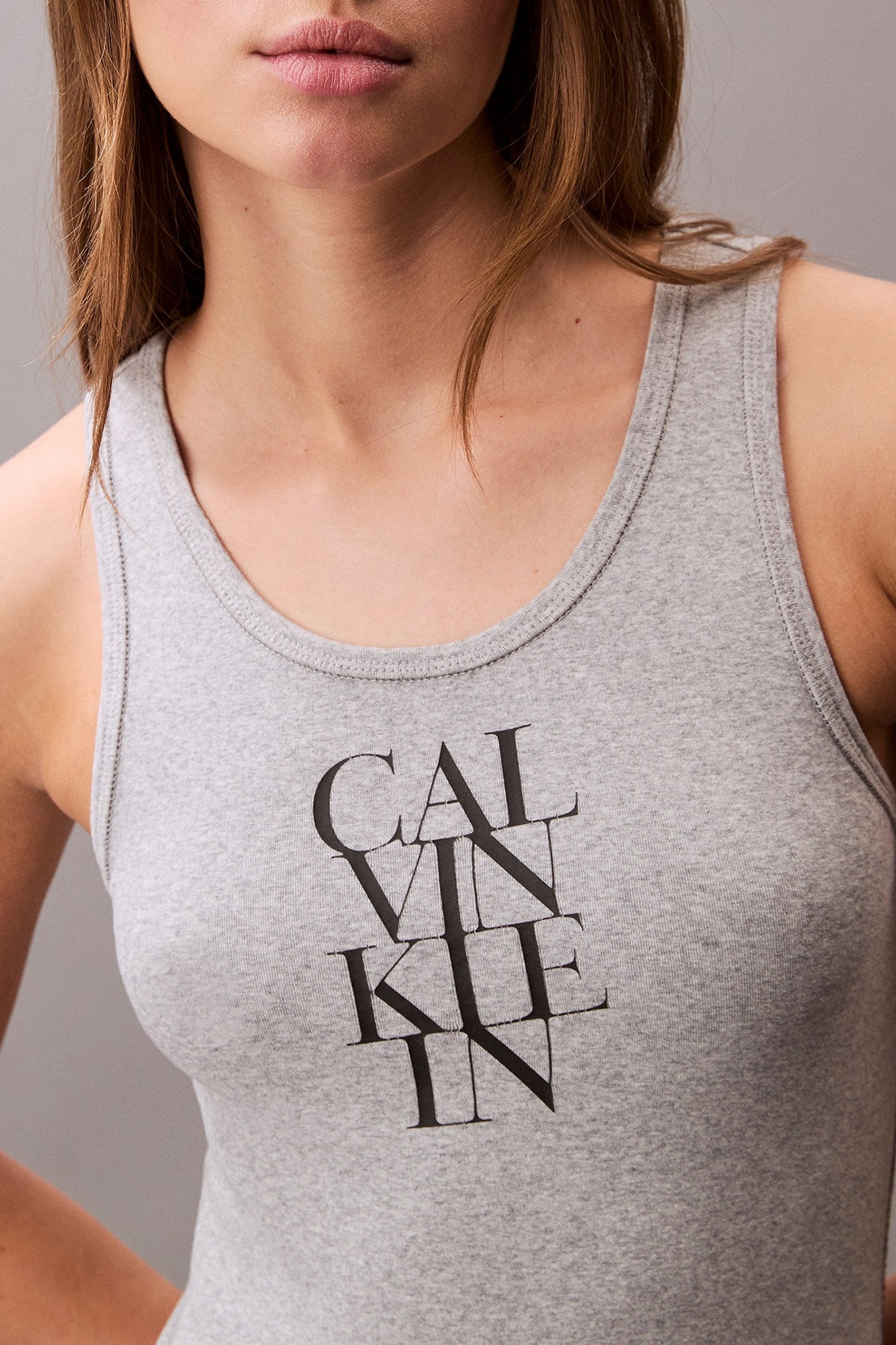 SL COTTON 1X1 RIB TANK DRESS HEROIC GREY HEATHER 5