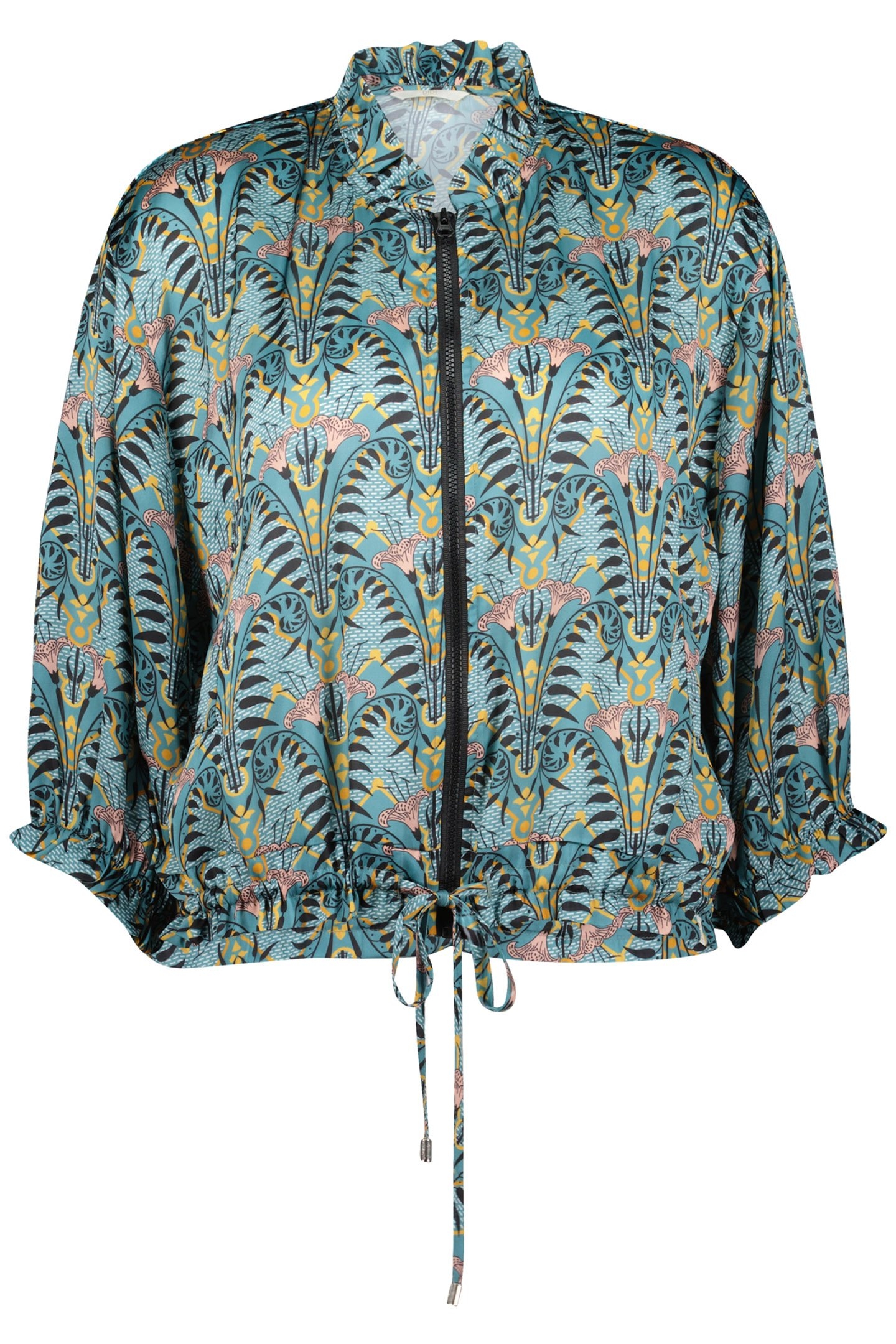 ZIP BLOUSE SEVILLA AQUA SEA WITH FOUNTAIN PRINT 4