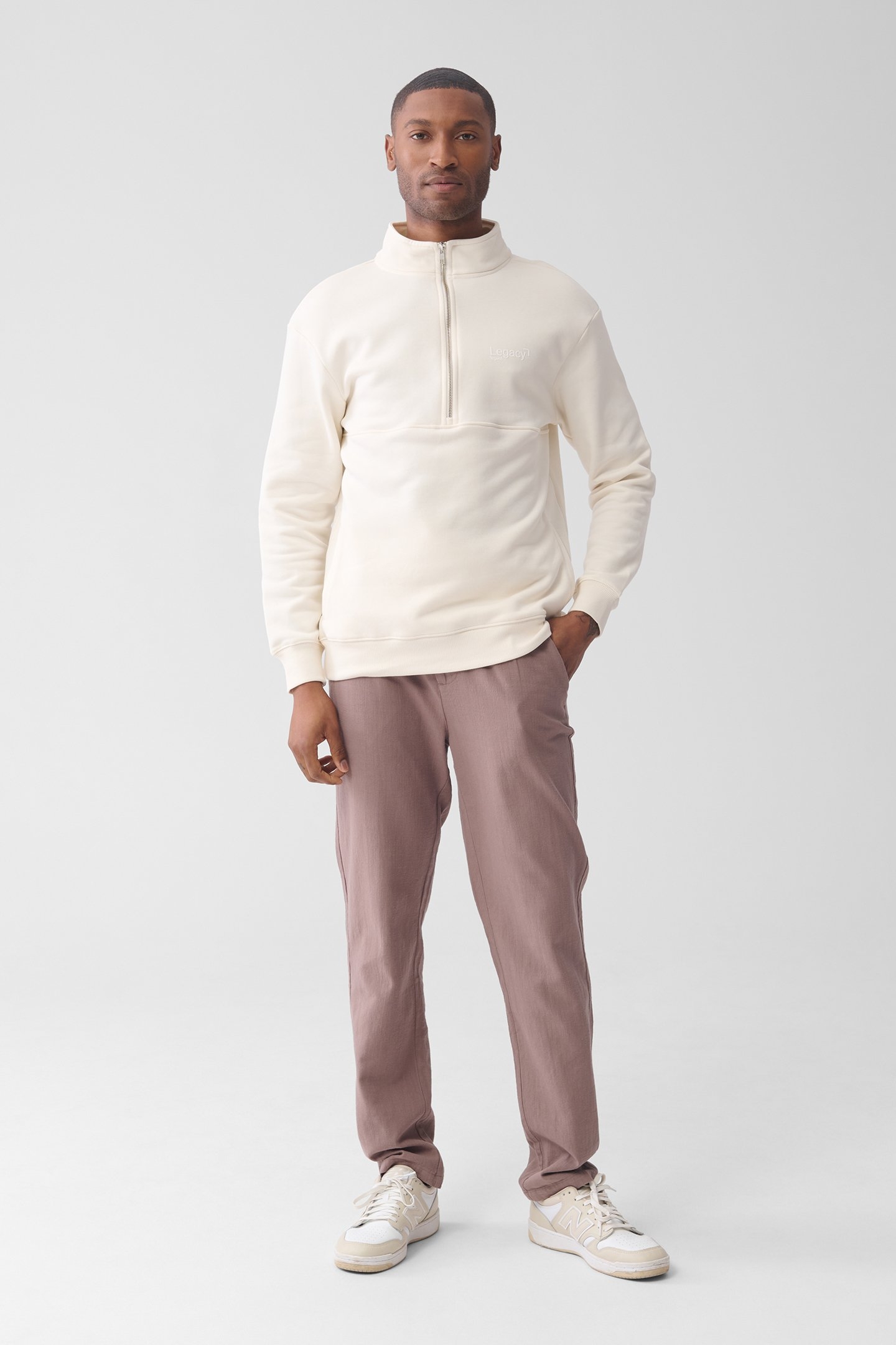 MM-SBHALF ZIP SWEATER OFFWHITE 2