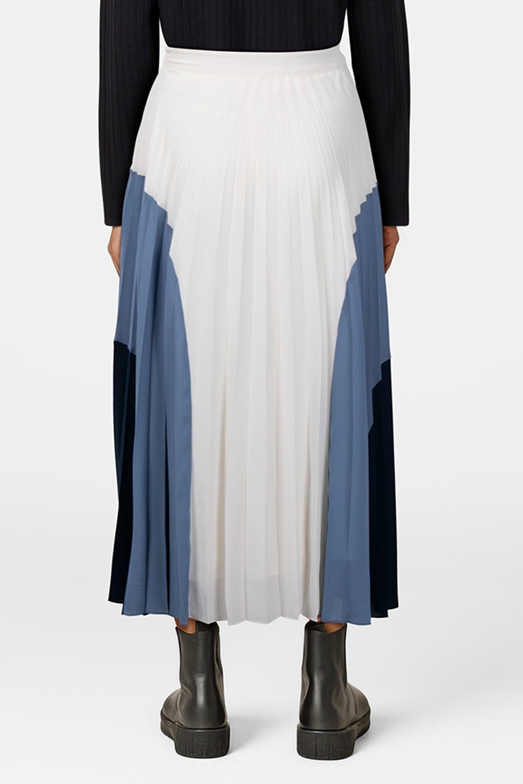 COLOURBLOCK PLEAT SKIRT BLUE 2