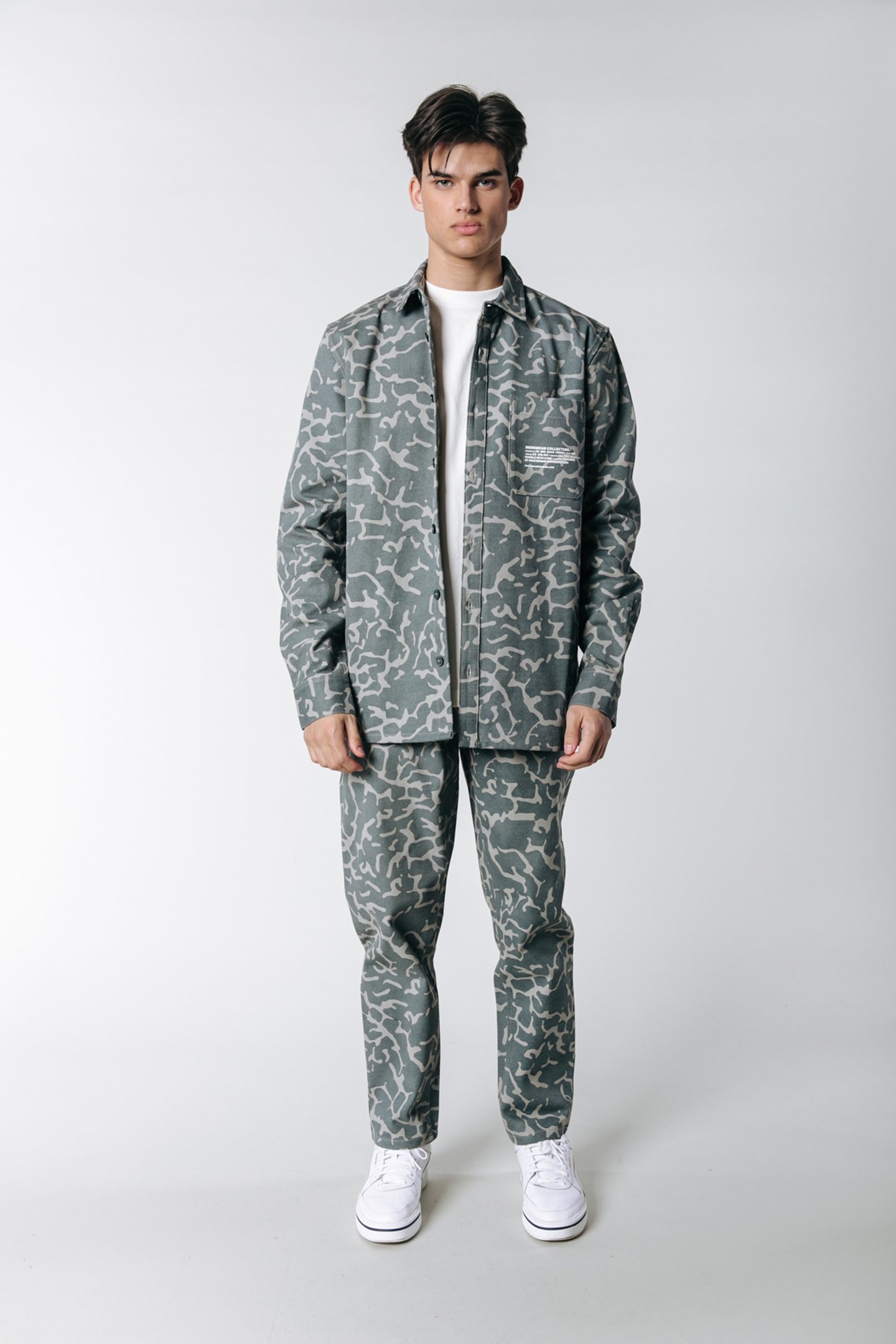 DEX CLEAN CAMO CHINO PANTS DARK GREY 1