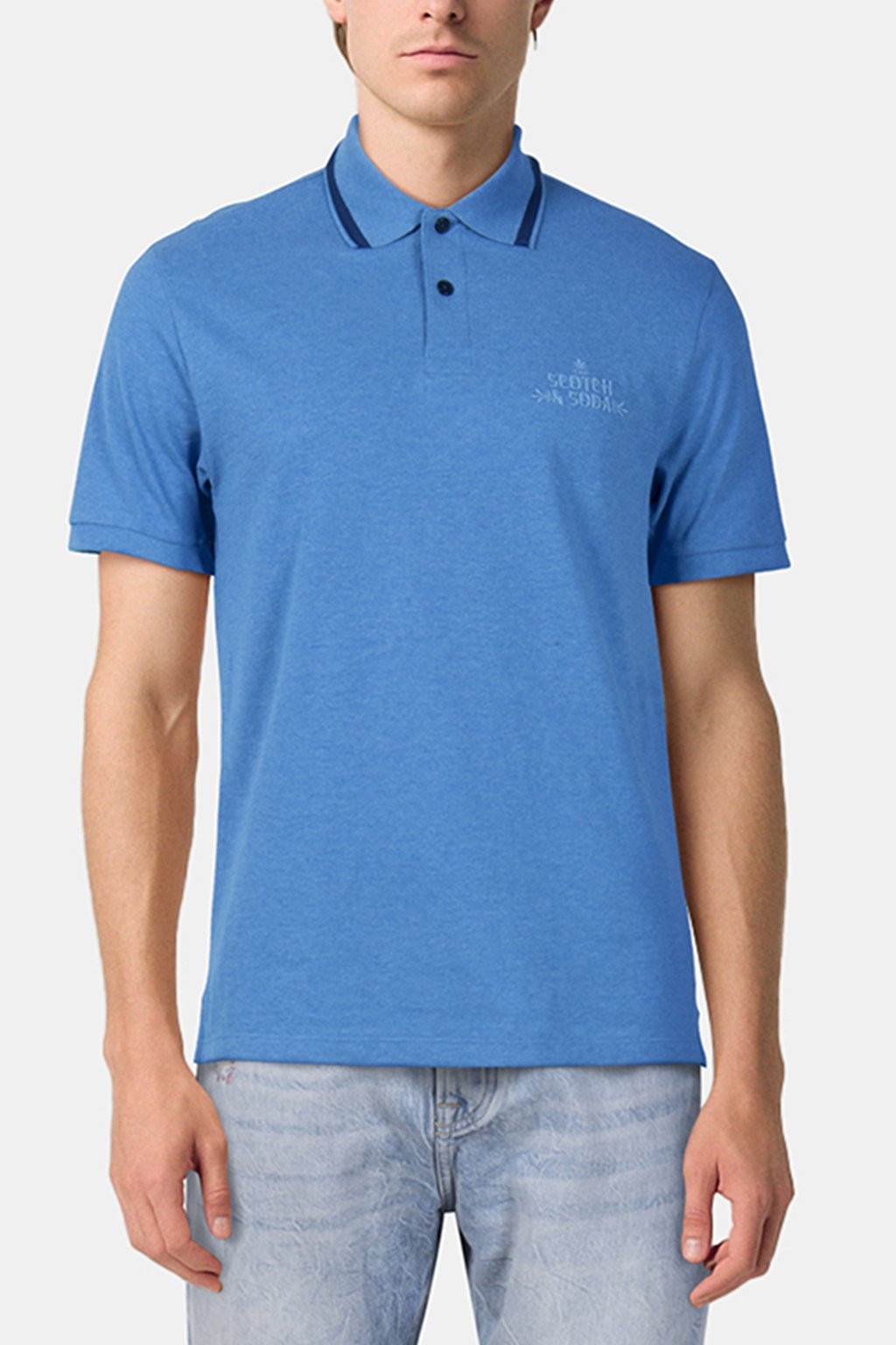 PIQUE SS POLO SMART BLUE HTHR 1