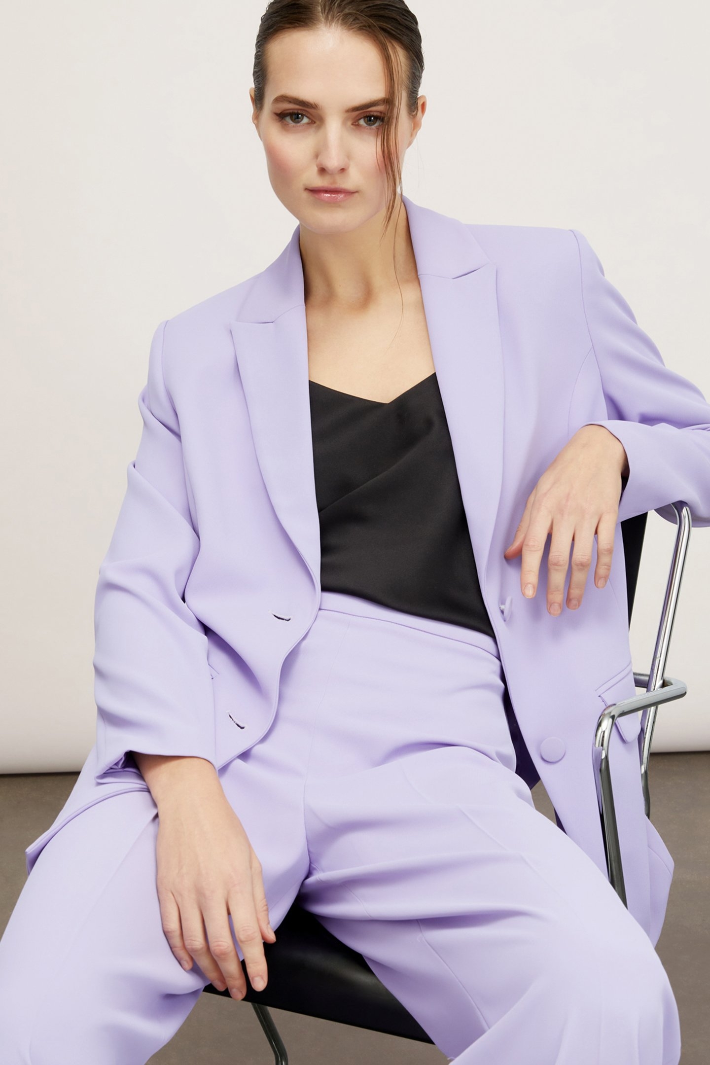 LONG SINGLE-BREASTED BLAZER VIOLET 4