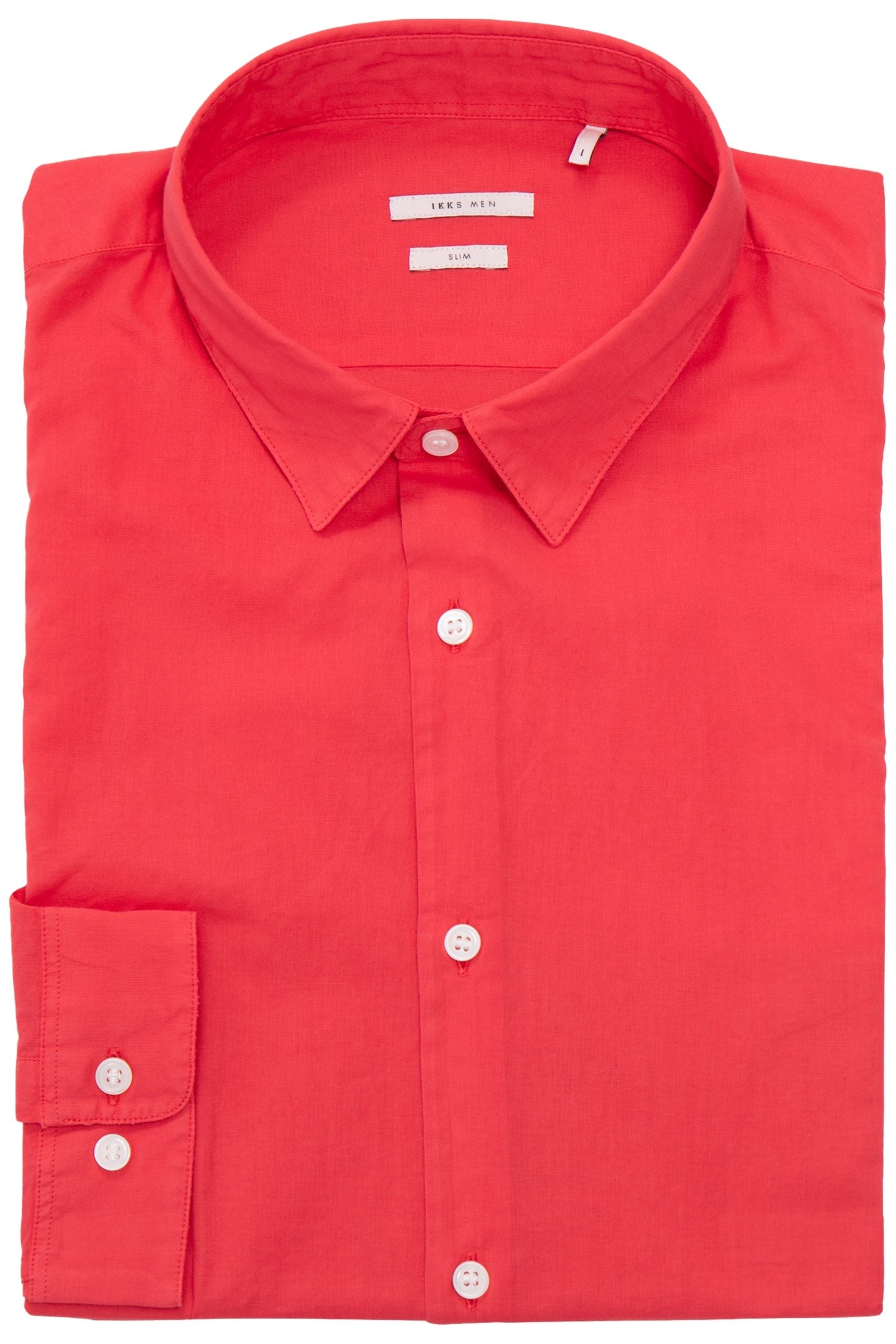 RED ORGANIC COTTON VOILE SLIM SHIRT 2