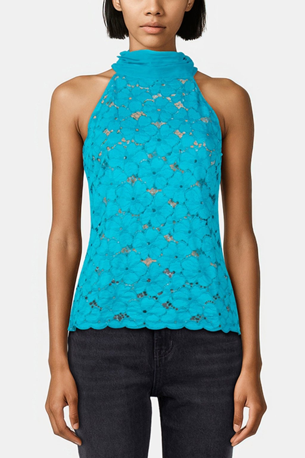 TOP - LACE + CHIFFON BLUEBIRD 1