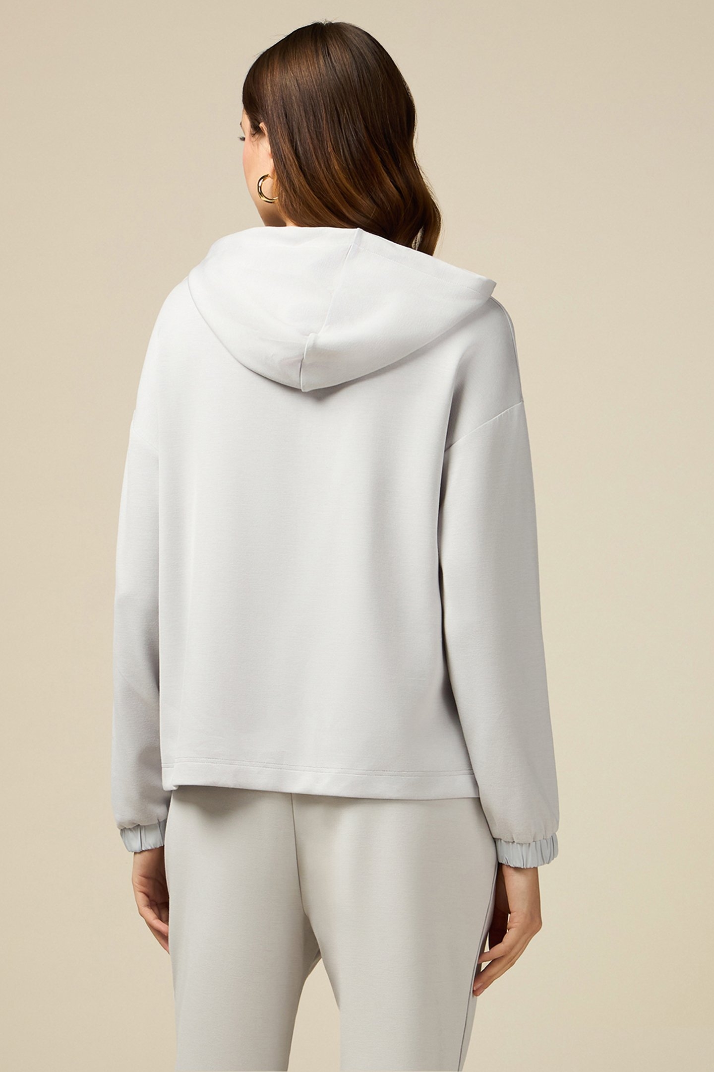 SOFT TOUCH SWEATSHIRT WITH ZIP AND HOOD GREY 2
