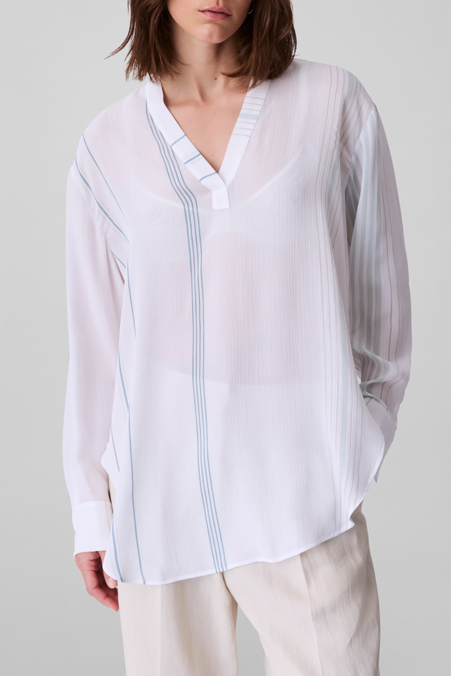 PRINTED CRINKLE SHIRT BRILLIANT WHITE 1