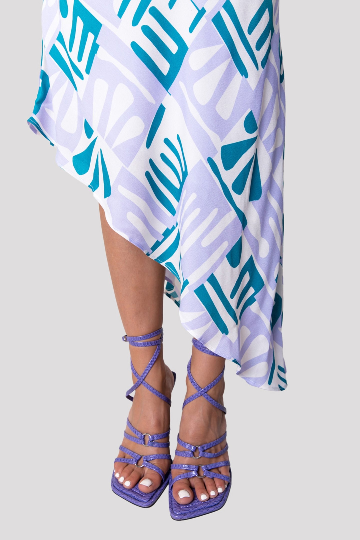 ALINA ABSTRACT TILES ASYMMETRIC DRESS SL PASTEL LILAC 3