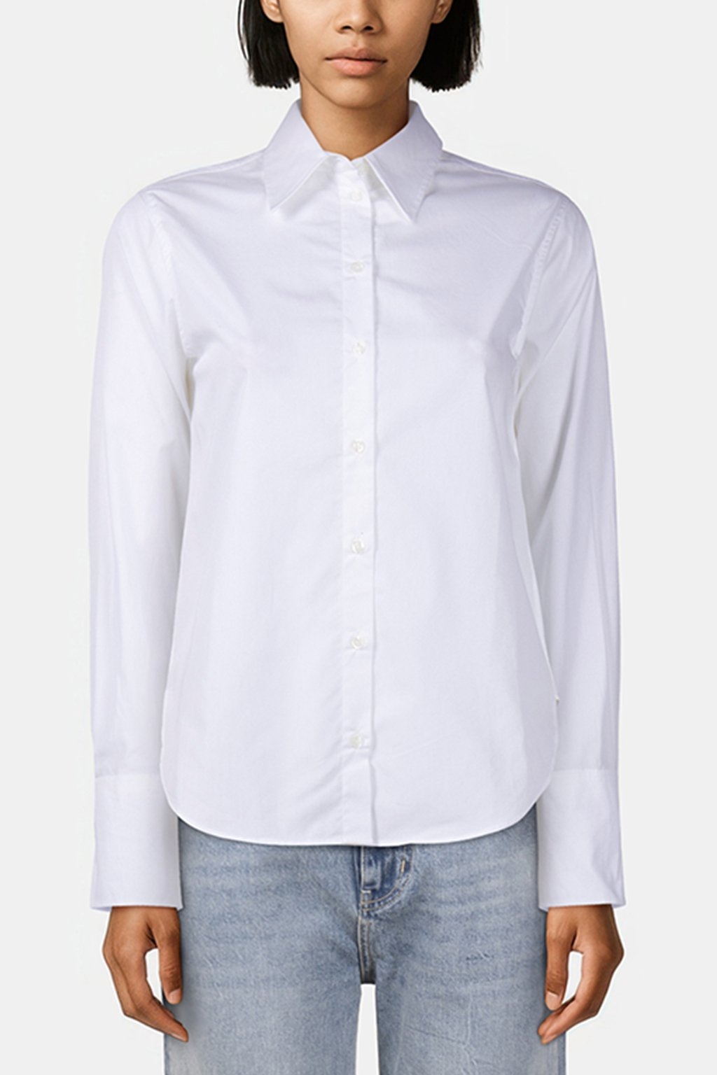 OE POPPY-COTTON POPLIN SH WHITE 1