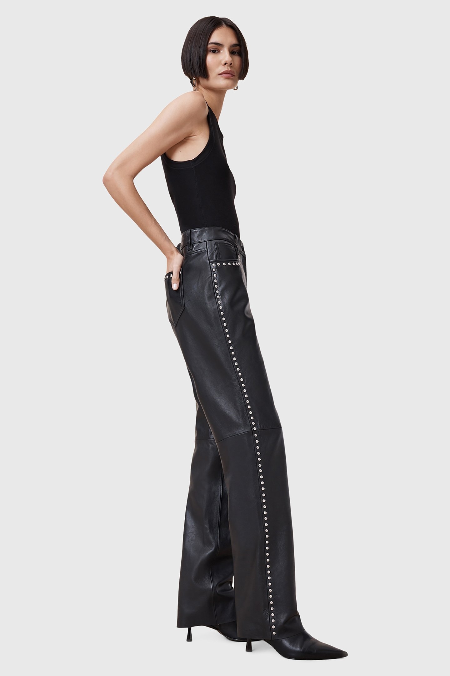 SAIGE STUD TROUSER BLACK 6