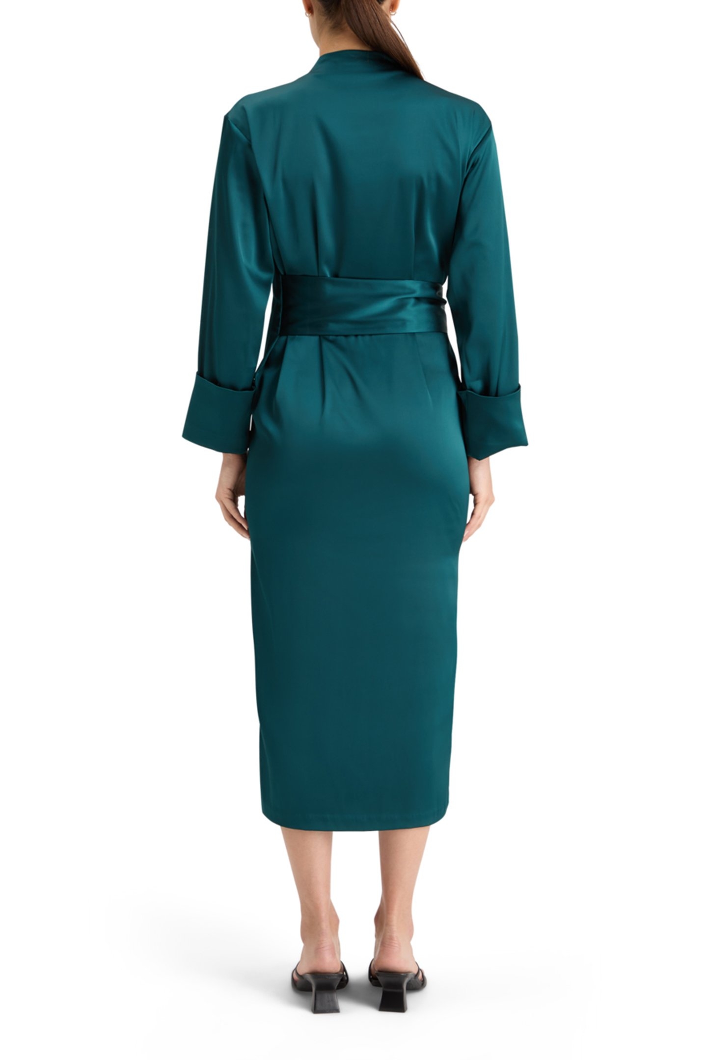 KIMONO MIDI DRESS CYPRESS GREEN 2