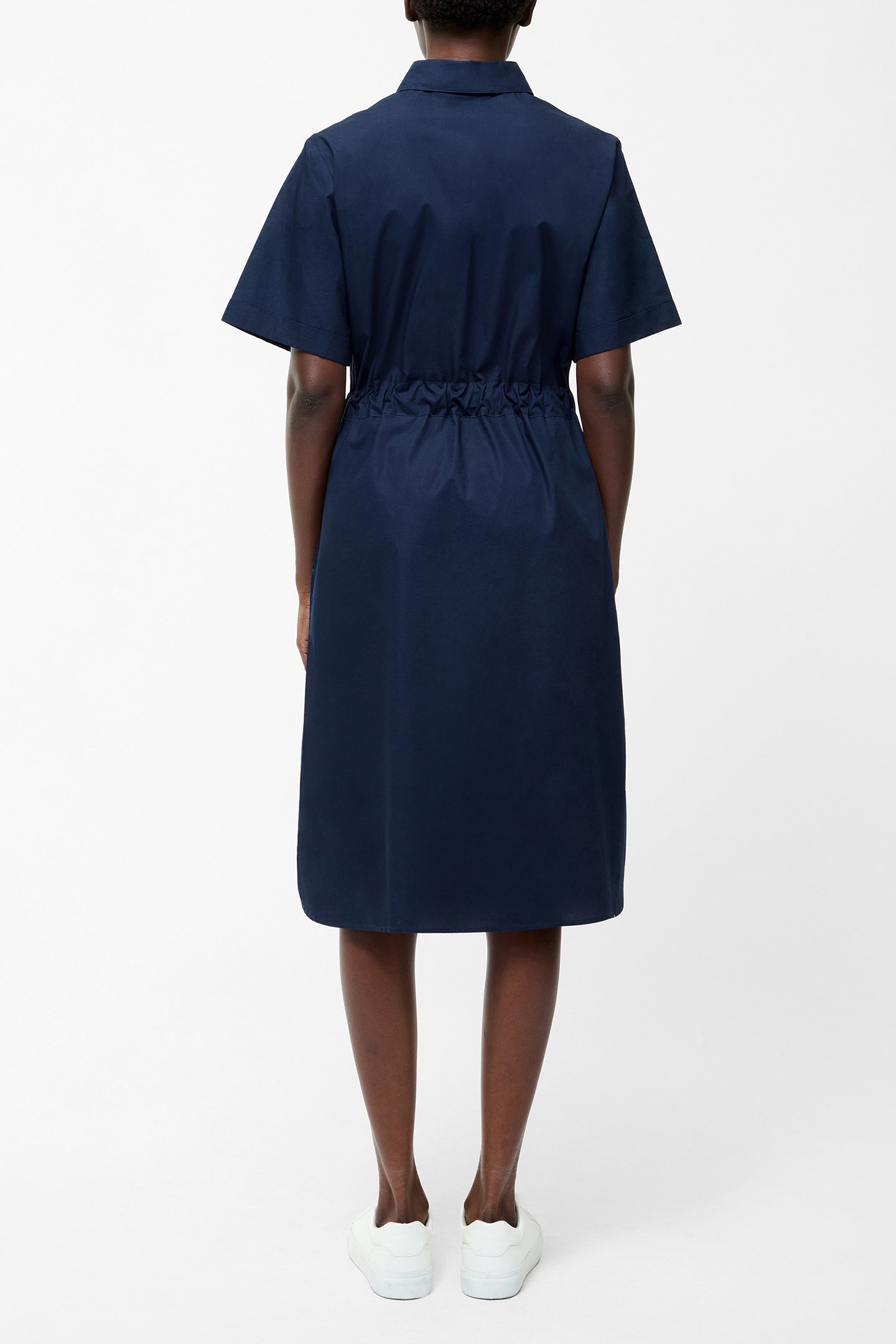 POPLIN TIE WAIST SHIRT DRESS MIDNIGHT 2